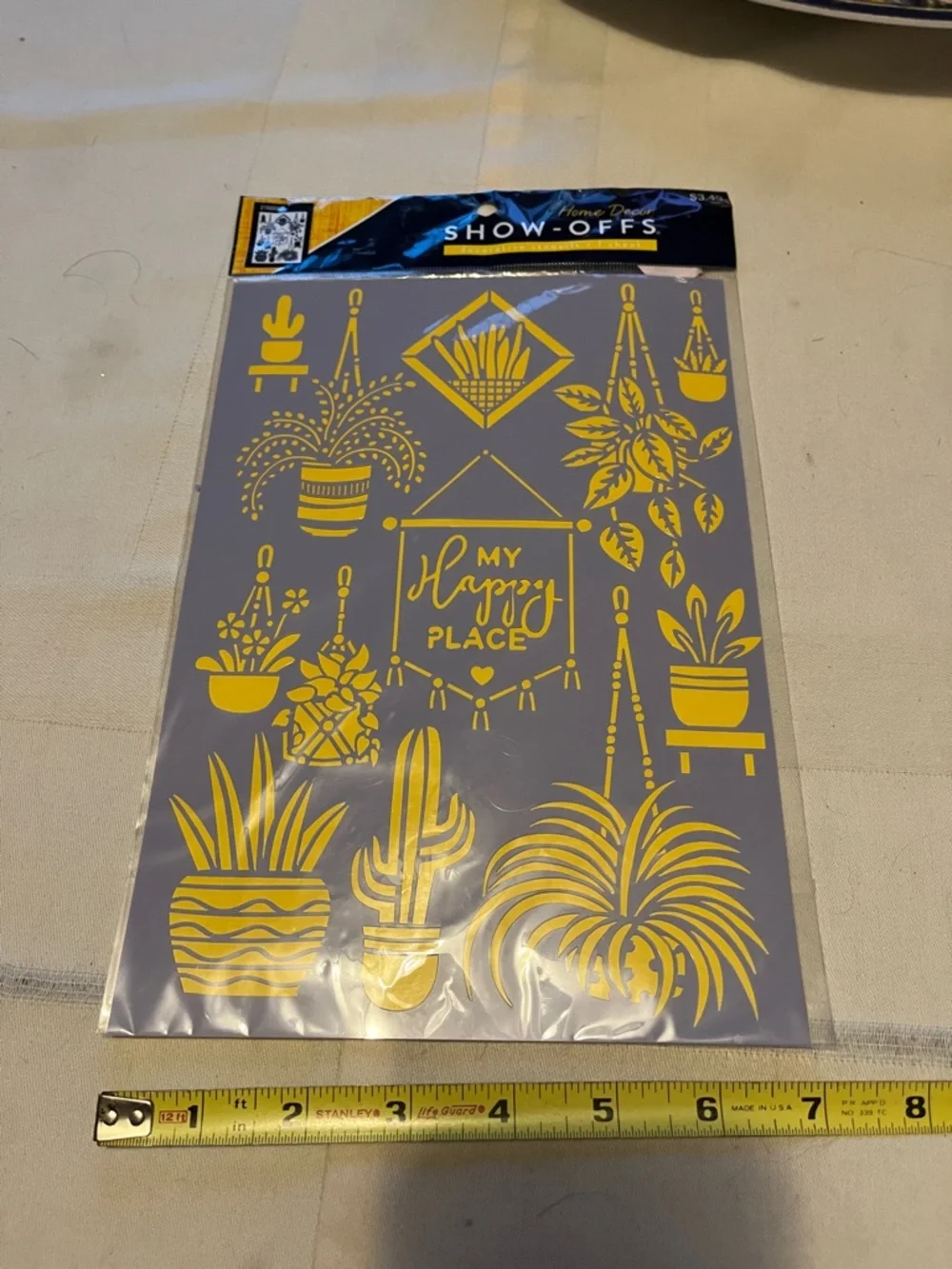 Show-Offs Home Decor Stencil Set - My Happy Place and  WELCOME Grafics